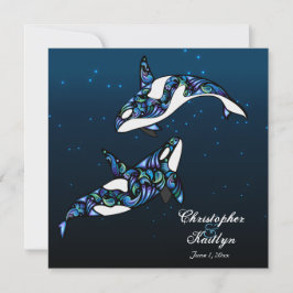 Beautiful Orca Whales Wedding Einladung