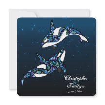 Beautiful Orca Whales Wedding Einladung