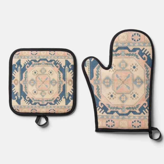 Beautiful Oriental Antique Kilim Rug Ofenhandschuh & Topflappen-Set (Vorderseite)