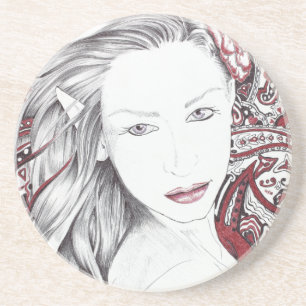 Beautiful Paisley Female Elf Untersetzer