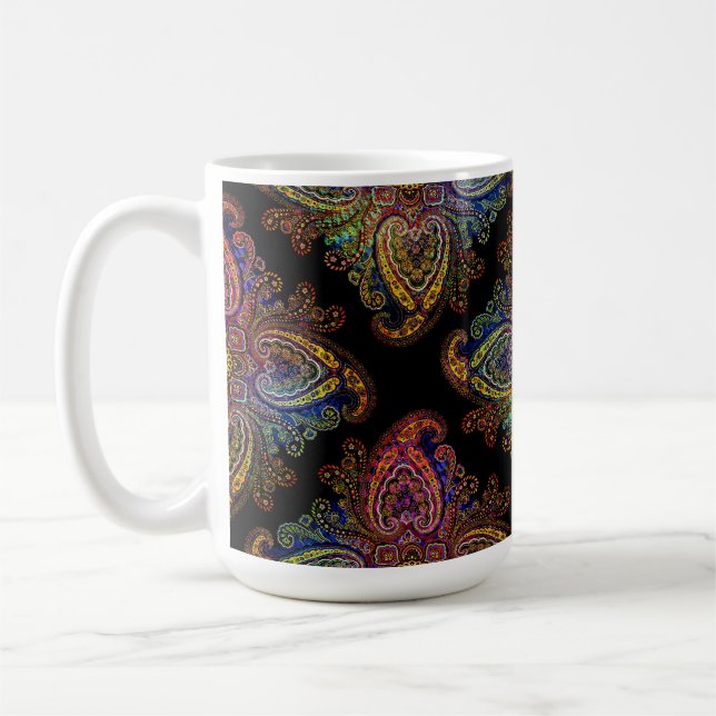 BEAUTIFUL PAISLEY on Black Kaffeetasse (Links)