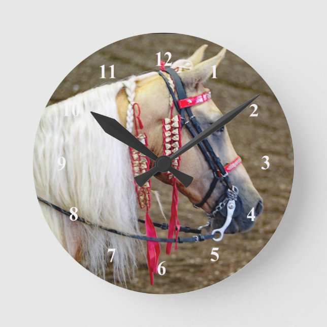 Beautiful Palomino Horse Photo Runde Wanduhr (Vorderseite)