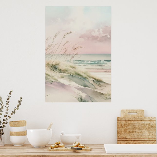 Beautiful pastel beach poster (Küche)