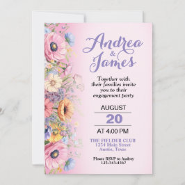 Beautiful Pastel Blume Engagement Party Einladung