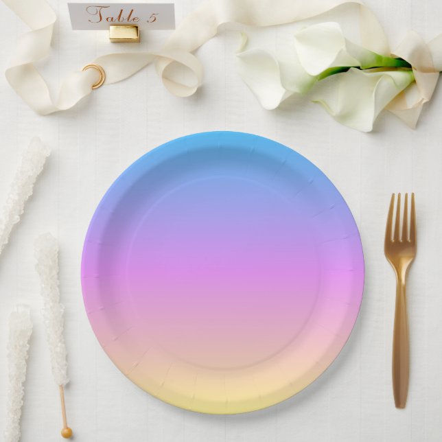beautiful pastel dream colors gradient blur pappteller (Hochzeit)