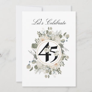 Beautiful Pastel Floral 45. JAHRESTAG Einladung