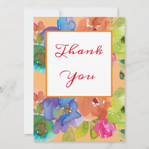 Beautiful Pastel Watercolor Blume Vielen Dank Karte