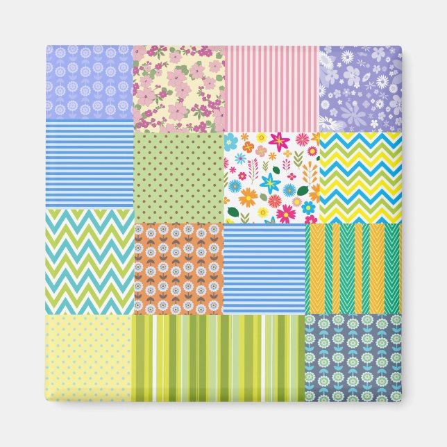 Beautiful patchwork design magnet (Vorne)