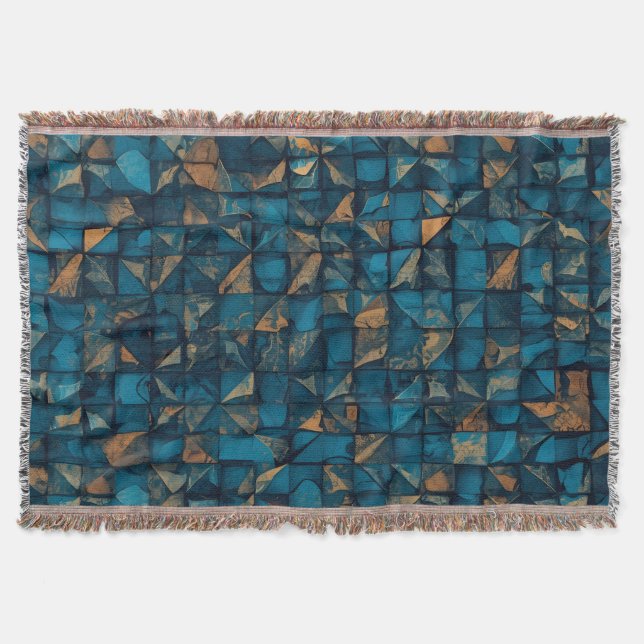 Beautiful Patchwork "Look" in Dark Teal Decke (Vorderseite)