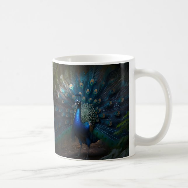 Beautiful Peacock Custom Personalize Dog Pet Foto Kaffeetasse (Rechts)