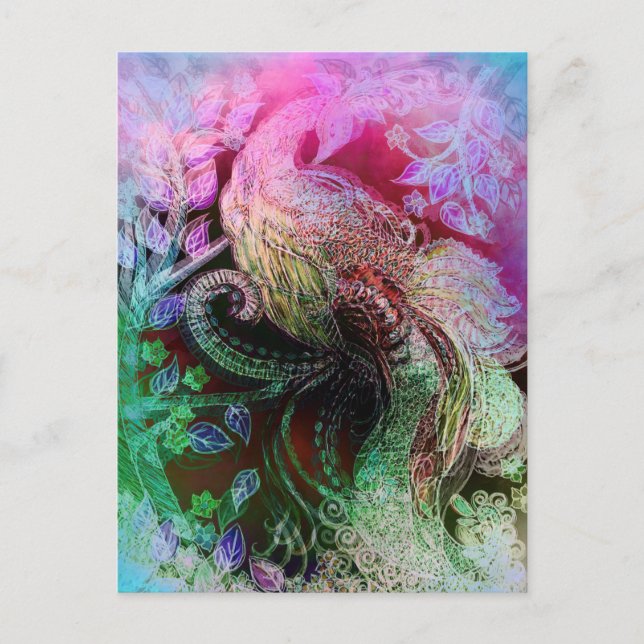 Beautiful Peacock Feiertagspostkarte (Vorderseite)