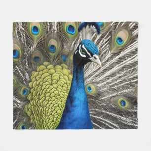 Beautiful Peacock Fleecedecke