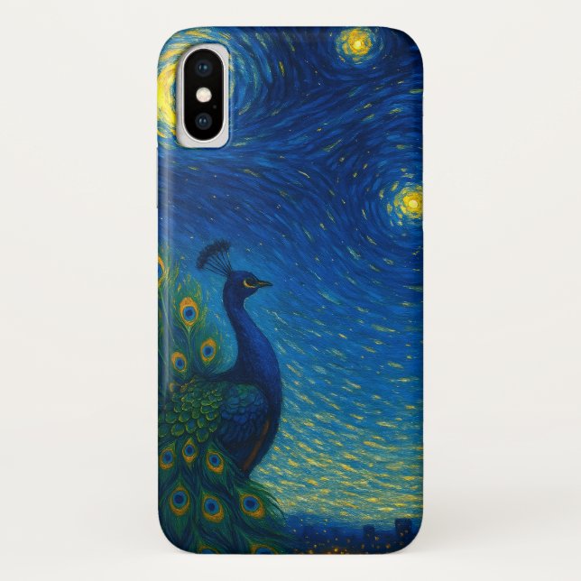 Beautiful Peacock Starry Night iPhone / iPad case (Rückseite)