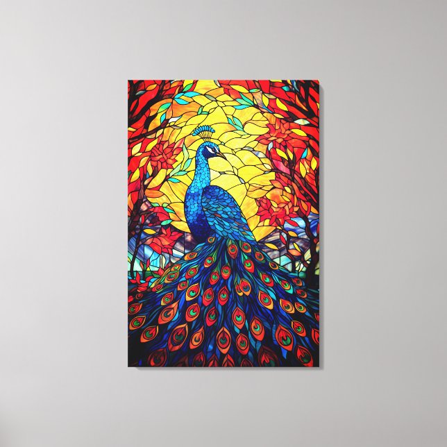 Beautiful Peacock Stausee Glass Wilhelm Tell Leinwanddruck (Vorderseite)