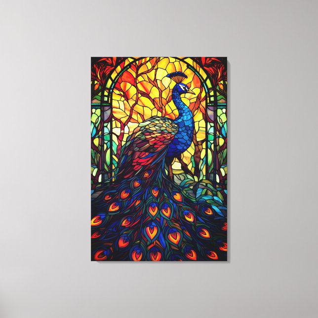 Beautiful Peacock Stausee Glass Wilhelm Tell Leinwanddruck (Vorderseite)