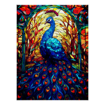 Beautiful Peacock Stausee Glass Wilhelm Tell