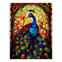 Beautiful Peacock Stausee Glass Wilhelm Tell