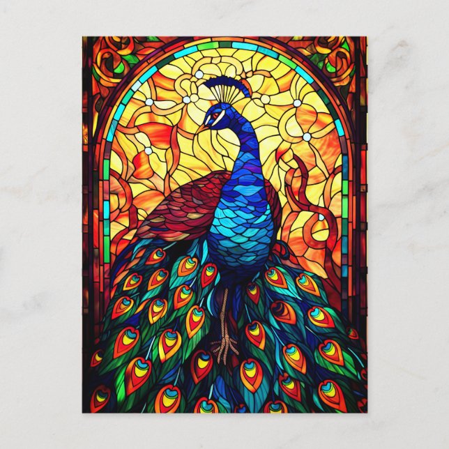Beautiful Peacock Stausee Glass Wilhelm Tell Postkarte (Vorderseite)