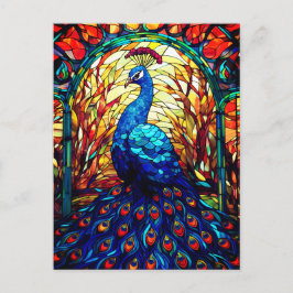 Beautiful Peacock Stausee Glass Wilhelm Tell Postkarte