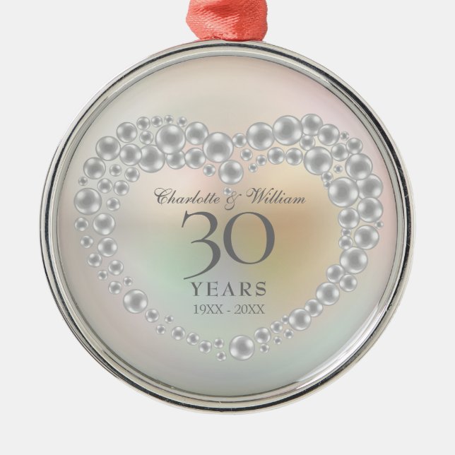 Beautiful Pearl 30. Jahrestag Ornament Aus Metall (Vorne)