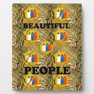 Beautiful People African Traditional Motif Farben Fotoplatte