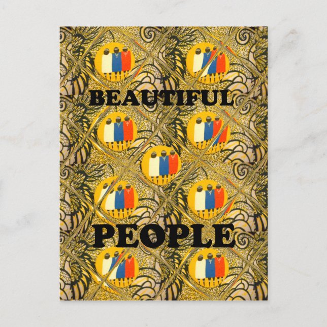 Beautiful People African Traditional Motif Farben Postkarte (Vorderseite)