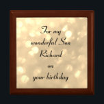 Beautiful Personalisiert Son Birthday Erinnerungskiste<br><div class="desc">Herrliche Personalisierte Geschenkboxen " Für meinen wunderbaren Sohn am Geburtstag"</div>