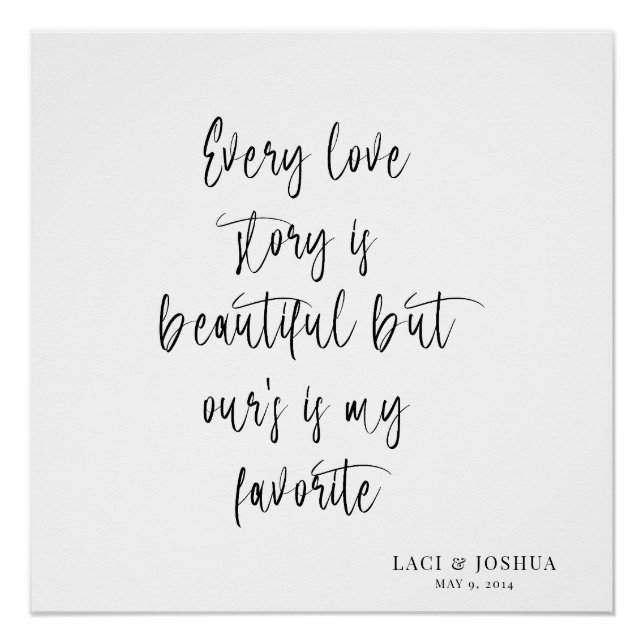 Beautiful Personalized Wedding Tapestry Backdrop  Poster (Vorderseite)