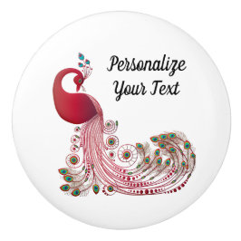 Beautiful Pfauendekor personalisieren Keramikknauf