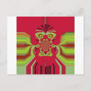 Beautiful Phantastisch African Red Gelb Motif Patt Postkarte