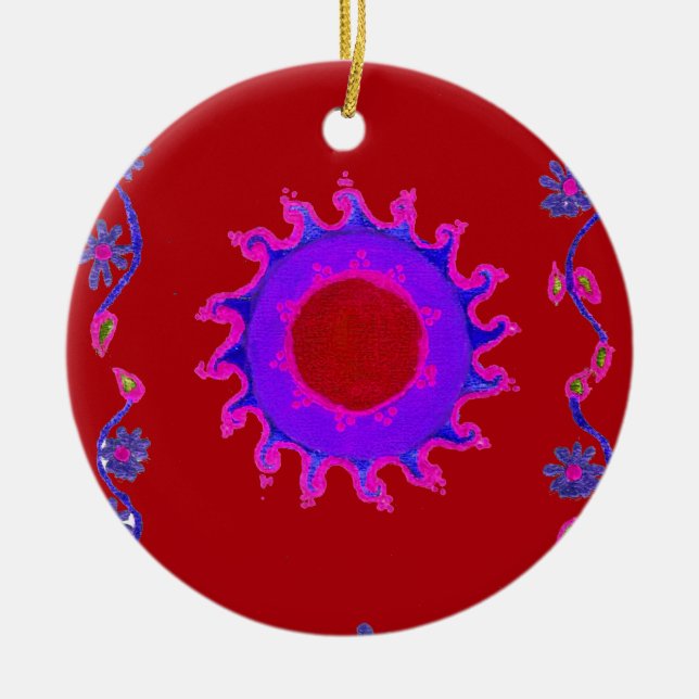 Beautiful phantastisch India Motif Mendi Art Desig Weihnachtsschmuck (Vorne)