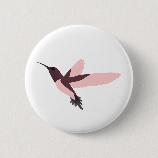 Beautiful Pink Hummingbird Button (Vorderseite)