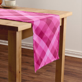 Beautiful Pink Magenta Kariert Medium Table Runner Mittelgroßer Tischläufer