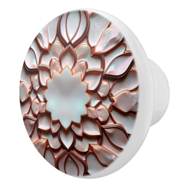 Beautiful pink offwhite pearl inspired keramikknauf (Rechts)