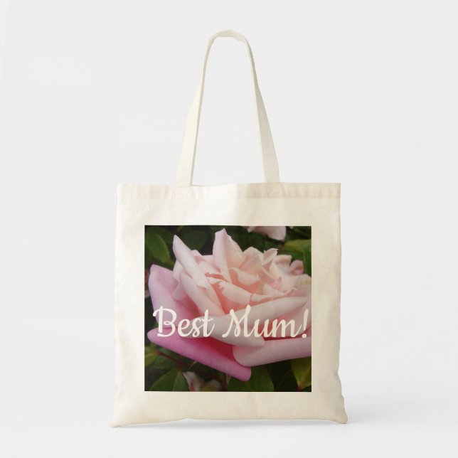 Beautiful Pink Rose Best Mum Flower Design Tragetasche (Vorne)
