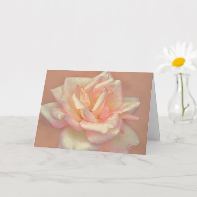 Beautiful Pink Rose Blume Kunst-Karte Karte (Kleine Pflanze)