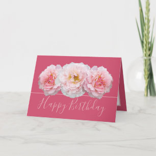 Beautiful Pink Rose Hübsche Blumenbouquet Geburtst Karte