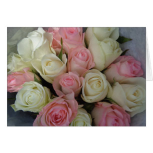 Beautiful Pink White Roses Flower Bouquet