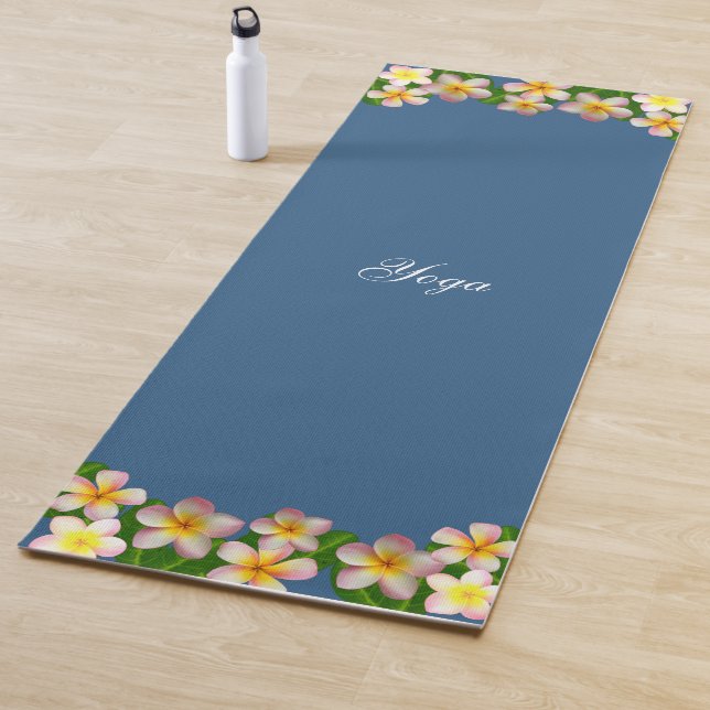 Beautiful Plumeria Blume auf Award Blue Yogamatte (Beispiel)