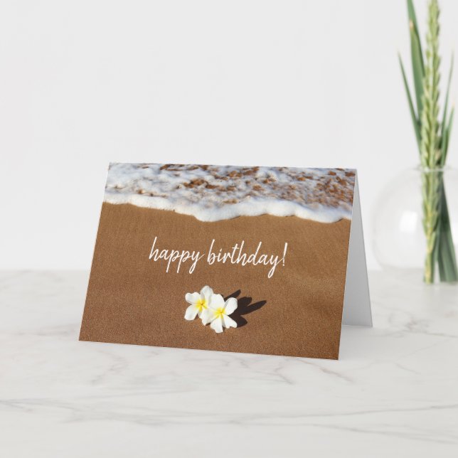 Beautiful Plumeria Maui Birthday Karte (Vorderseite)