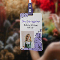 Beautiful Purple Flowers Floral Employee ID Foto