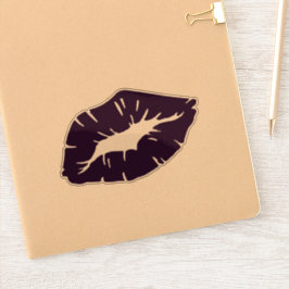 Beautiful Purple Lipstick Kiss Isolated Aufkleber