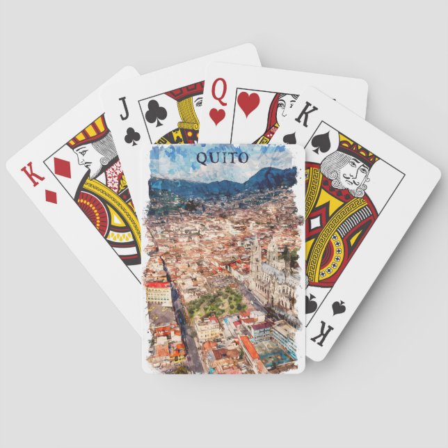 Beautiful Quito Ecuador Cityscape Spielkarten (Rückseite)