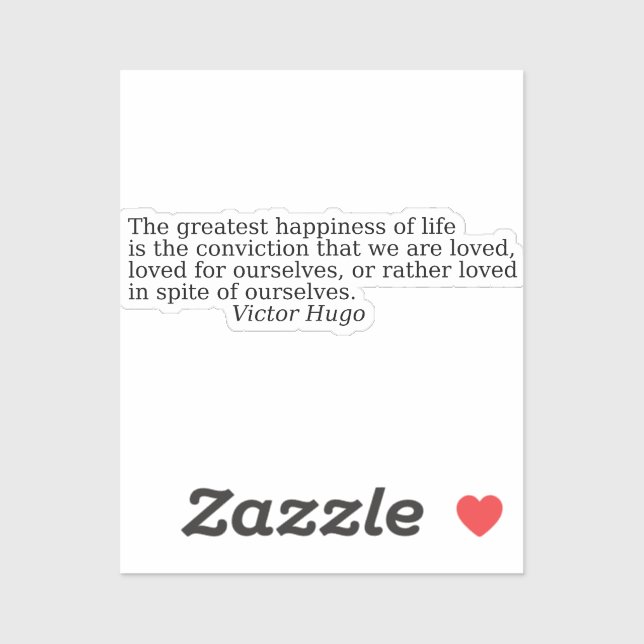 Beautiful quotes by Victor Hugo Aufkleber (Blatt)