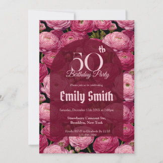 Beautiful Ranunculus Inspired Birthday Event Einladung