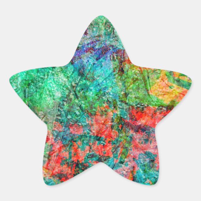 Beautiful red abstract star sticker,Delight red  Stern-Aufkleber (Vorderseite)