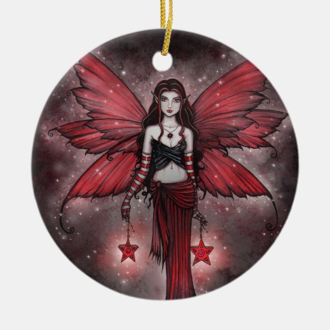 Beautiful Red Christmas Fairy Ornament (Vorne)