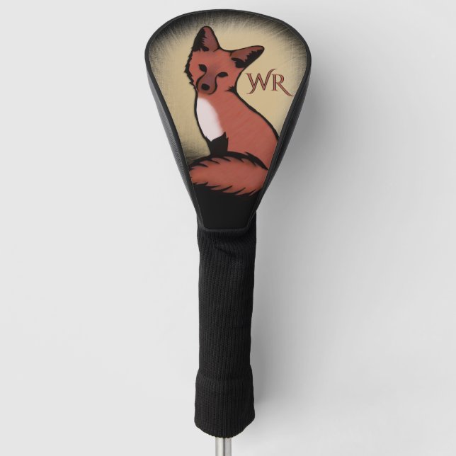 Beautiful Red Fox Mit Monogramm Golf Headcover (Vorderseite)