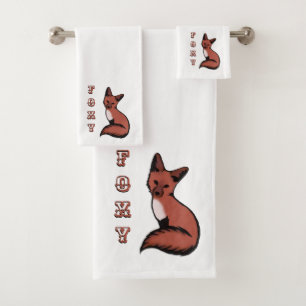 Beautiful Red Foxy Fox Badhandtuch Set