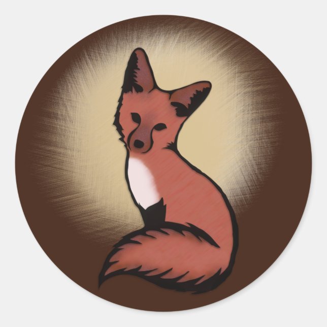 Beautiful Red Foxy Fox Runder Aufkleber (Vorderseite)